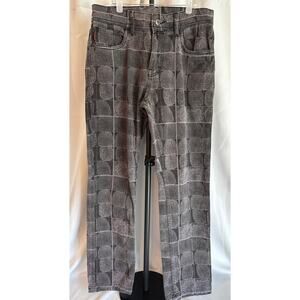 Pleasures “Fingerprint” All-Over Print Jeans – Black/Purple | Size 30